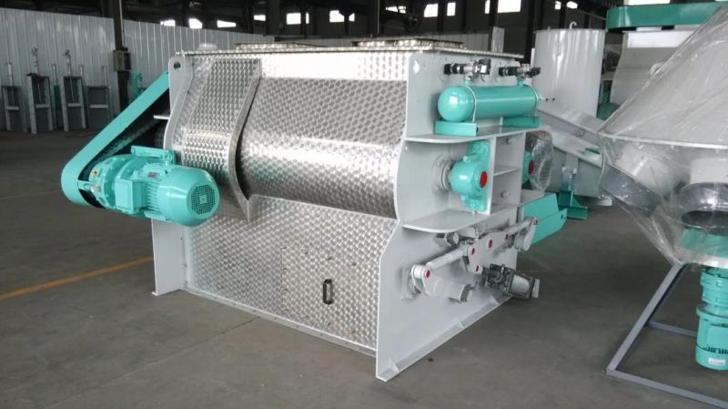 Stainless Double Shaft Animal Poultry Fish Aqua Cattle Swine Powder Feed Mixing Machine