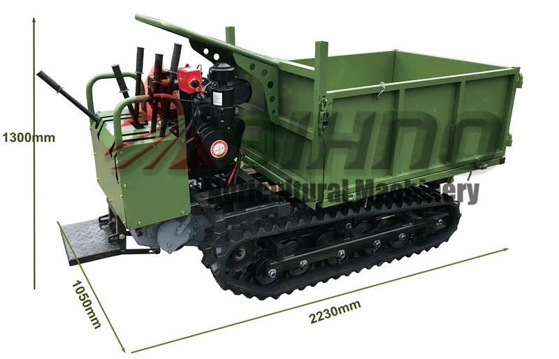 Oil Plam Plantation Hydraulic Truck Dumper 0.6 Ton 0.8 Ton 1.2ton 1.5 Ton 2 Ton Crawler Carrier Mini Dumper