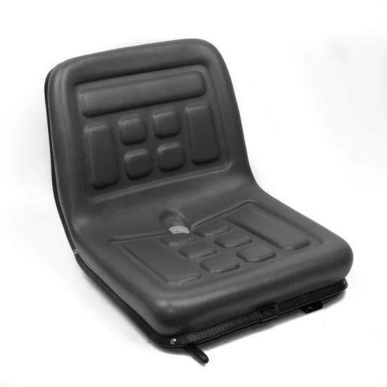 Black Tractor Seat with Slide Track Anti-Rust Iron Plate Easy Installation with a Drain ...