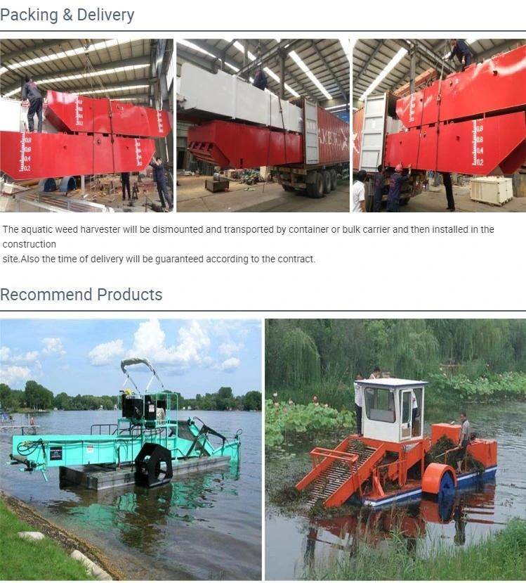 Large River Rubbish Cleaning Aquatic Boat, Aquatic Weed Harvester Manufacturer