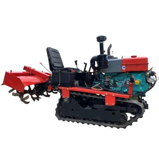 Self-Propelled Crawler Tractors Small Mini Manual Cultivator with Track for Swamp ...