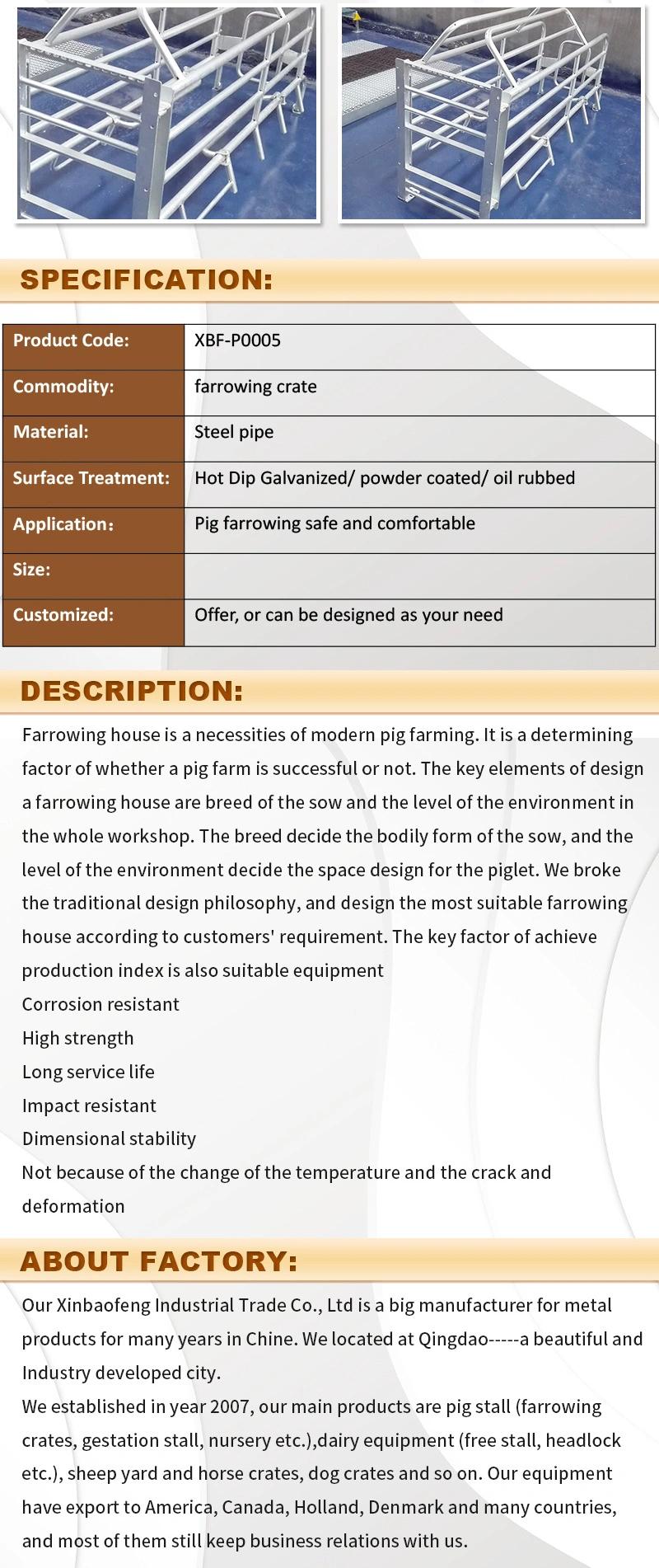 Factory Direct Galvanized Farm Equipment Pig Farrowing Box/Pen Manufacturer