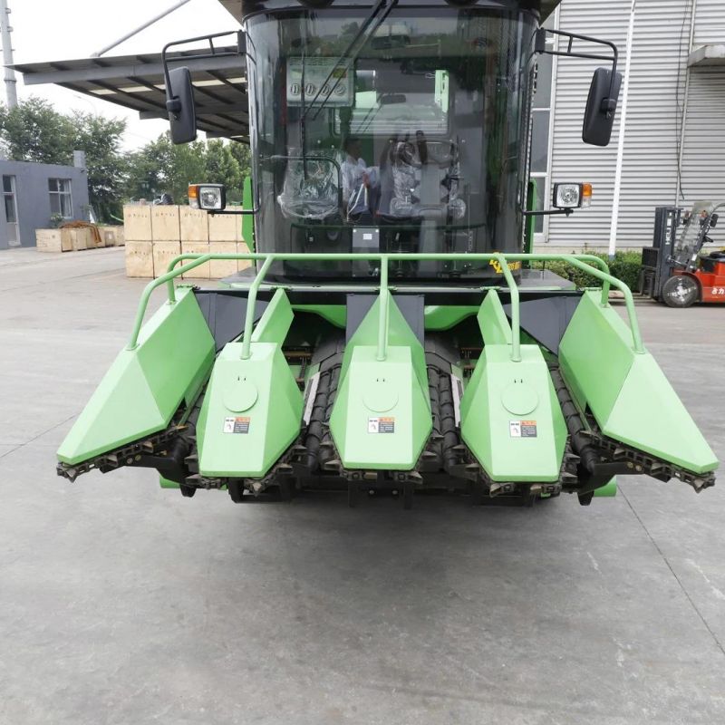 4yzp-4L Farming Using 4 Rows Self Propelled Wheel Corn Harvester with Cab