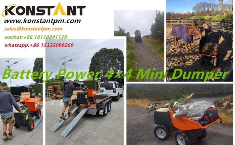 4WD Electric Mini Dumper with Ball Hitch