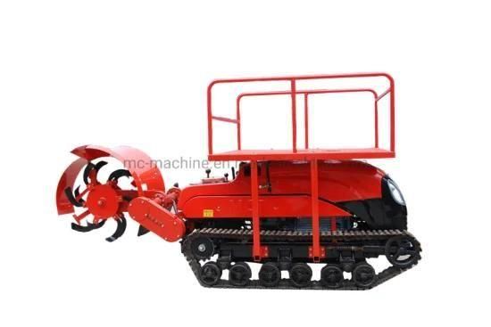 32HP/28HP Diesel Engine Remote-Control Self-Propelled Crawler Orchard Tractor with Rotary ...