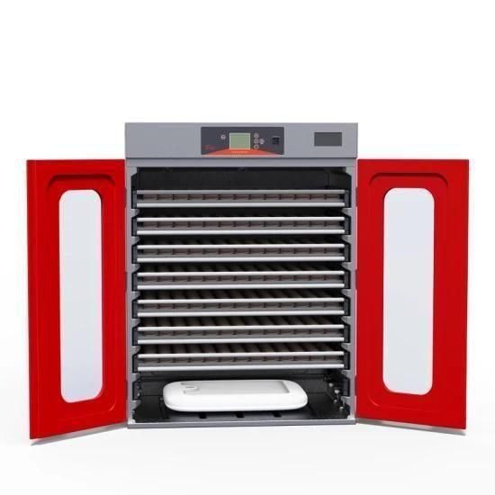 CE Certificate Hhd Chinese-Red 1000 Fully Automatic Chicken Egg Incubator 3 Years Warranty
