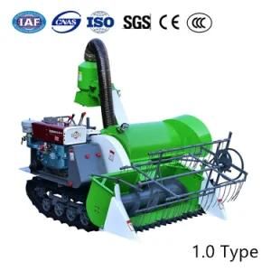 Agricultural Full Feed Crawler Mini Combine Wheat Rice Reaper Binder Harvester