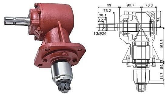 Tractor Gearbox for Mower, Ratio 1: 1.93 / 1: 1.47 / 1: 1.69, Agricultural Machines 540 ...