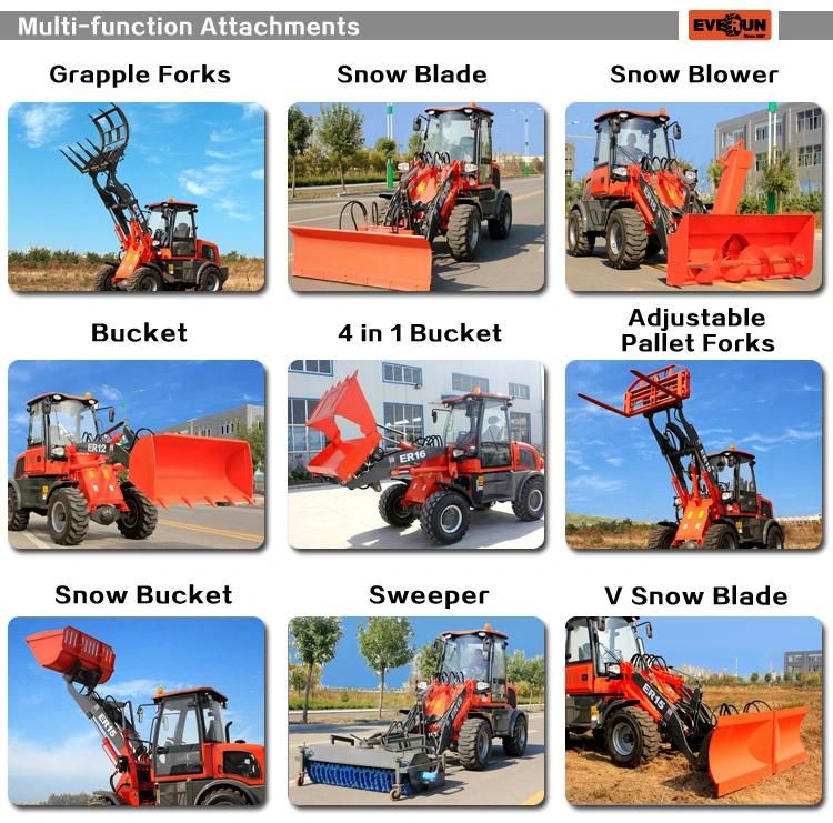 Ce & EPA Approved 1.6t Small Loader with Wooden Forks