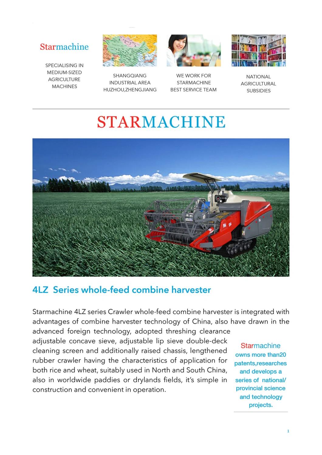 Self-Propelled Mini Rice/Wheat Combine Harvester Machine 4lz-5.0z for Sale