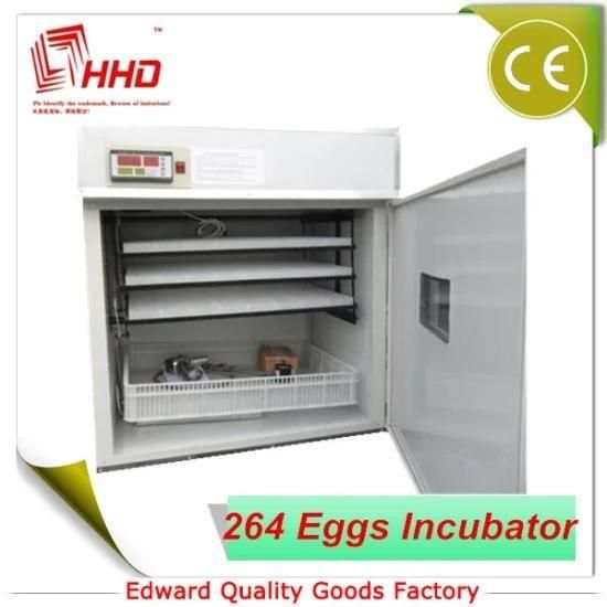 High Hatching Rate Hhd Commercial 264 Egg Incubator Hatcher for Sale