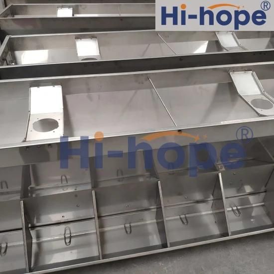 Fattener Used Pig Equipment Stainless Steel 10 Holes Double Sides Pig Trough Feeder