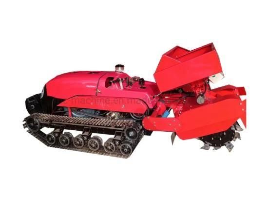 Small Remote-Control Crawler Tractor with Tiller Sprayer Mower Ridger Function