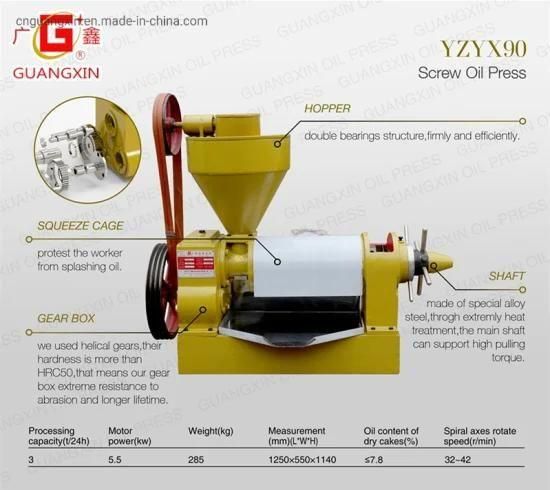 Groundnut Oil Machine Palm Kernel Soybean Oil Expeller Yzyx90