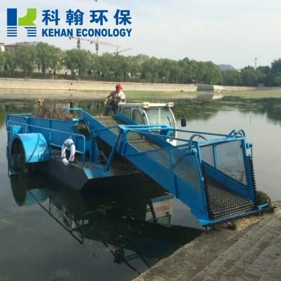Lake Grass Waste Collecting Pontoon Lake Weed Removal Boat