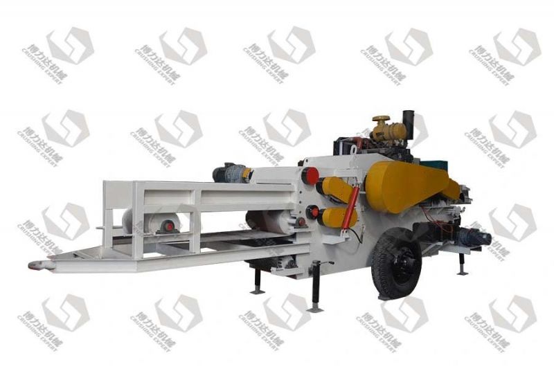 High Capacity Mobile Wood Chipper with Diesel Engine