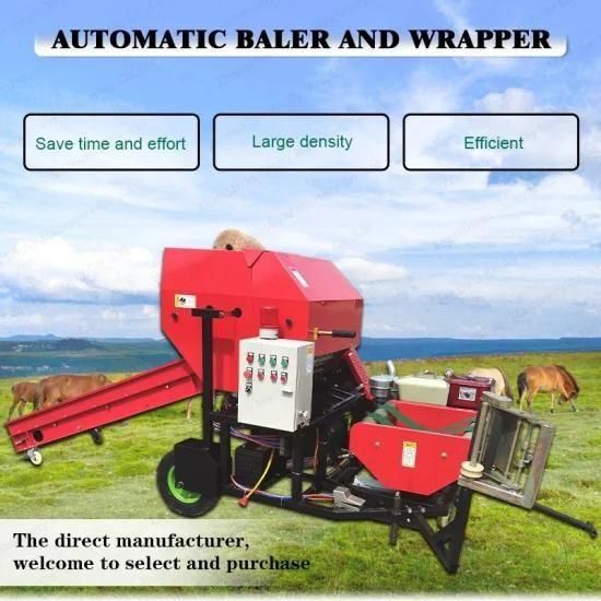 Grass Corn Silage Small Round Hay Baler and Wrapper Machine for Sale