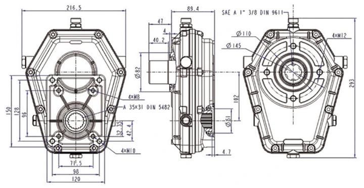 Group3 Gearbox Km7002 for Agricultural Machinery
