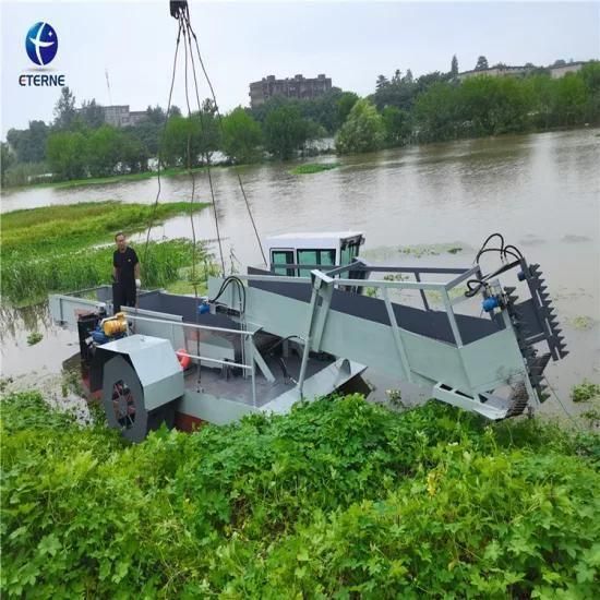 Hydraulic Automatic Aquatic Plant Harvester Combine with Cabin for River Clearance