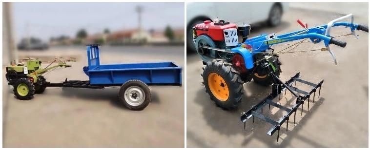 8HP 10HP 12HP E-Start Hand Tractor with Rotary Tiller for Farm Use