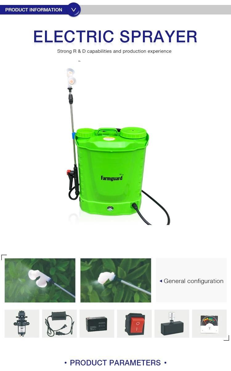 2020 Farmguard Knapsack Battery Powered electric Agriculture/Agricultural Trigger Sprayer Electrostatic Sprayer GF-20d-18z