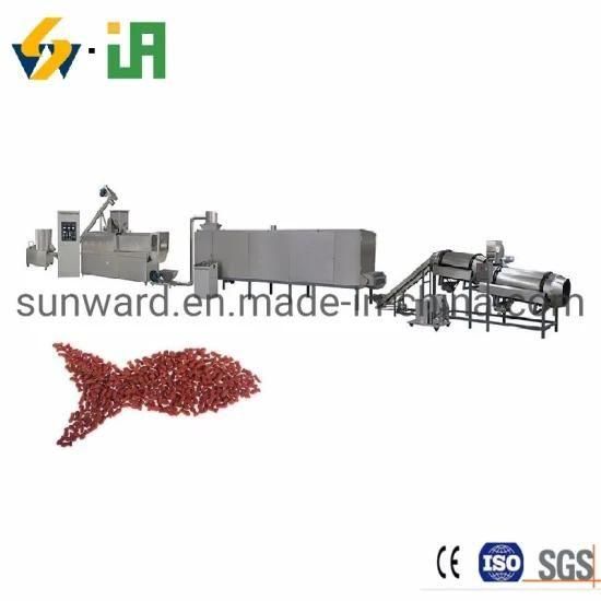 Dry and Wet Method Twin-Screw Puffed Fish Feed Granule Extrusion Machine