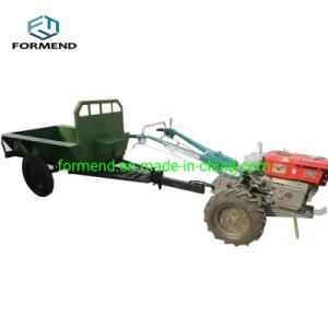 Mini Farm Hand Tractor with Rotary Tiller and Seats