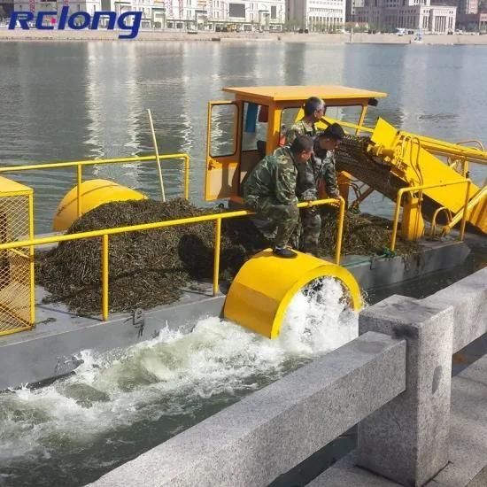 Cleaning Boats Aquatic Weed Harvester Water Reed Cutting Machine Water Hyacinth Harvester