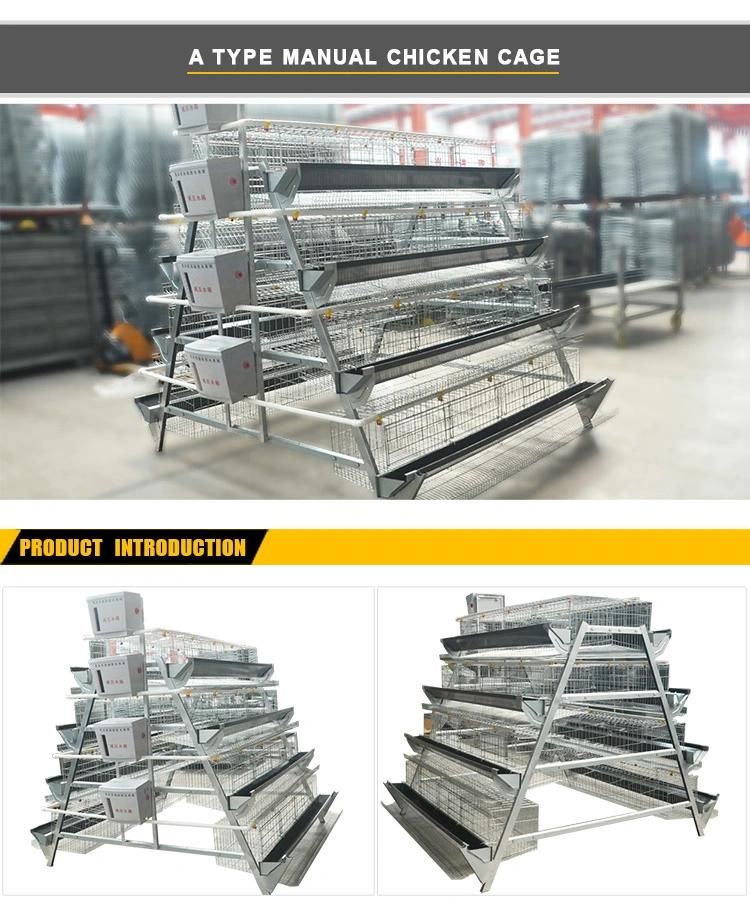 New Design 4 Tiers Manual Chicken Battery Layer Cage for Poultry Farms