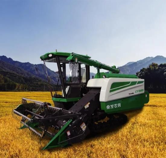Rice Wheat Corn Seed Track Type Combine Soybean Wheeled Harvester