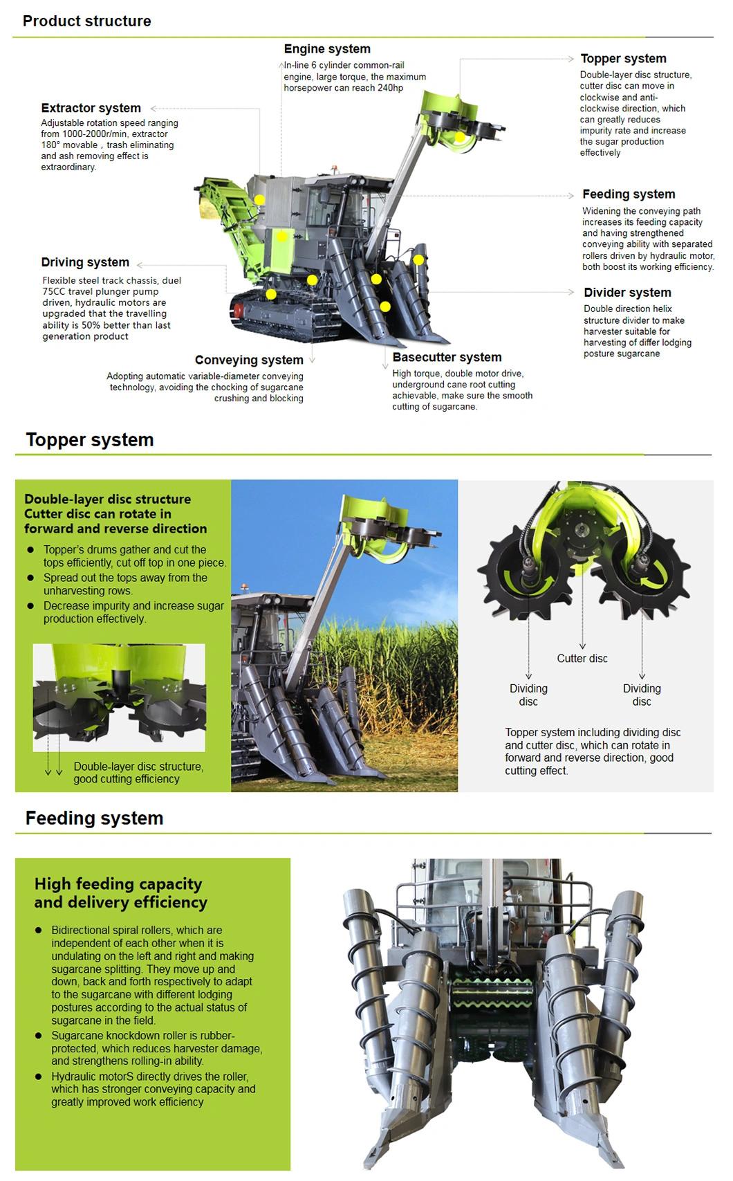 Crawler-Type Sugarcane Harvester Agricultural Machinery with ISO/Ce Certification