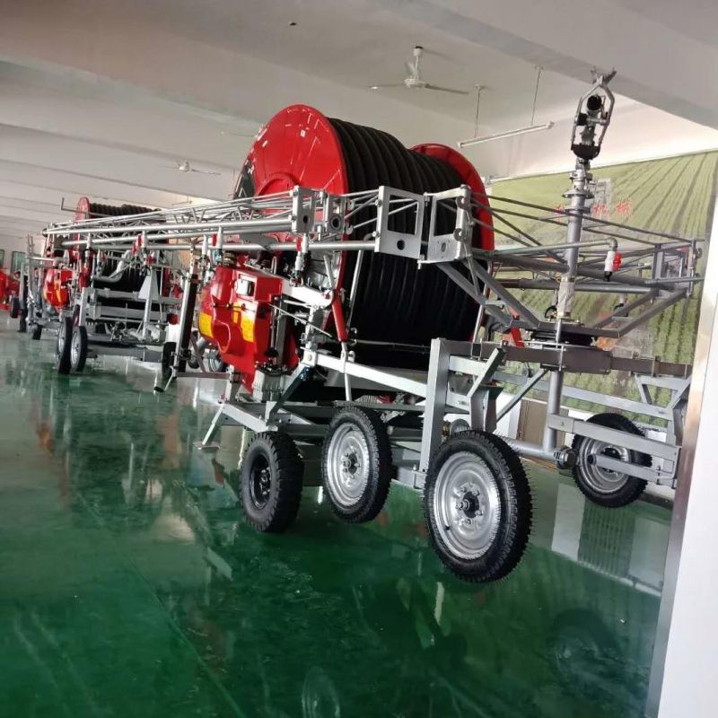 High Productivity of Agricultural Two Wheels Jp 75-300 Hose Reel Water Irrigation Sprinkler Equipment, Farm Machine
