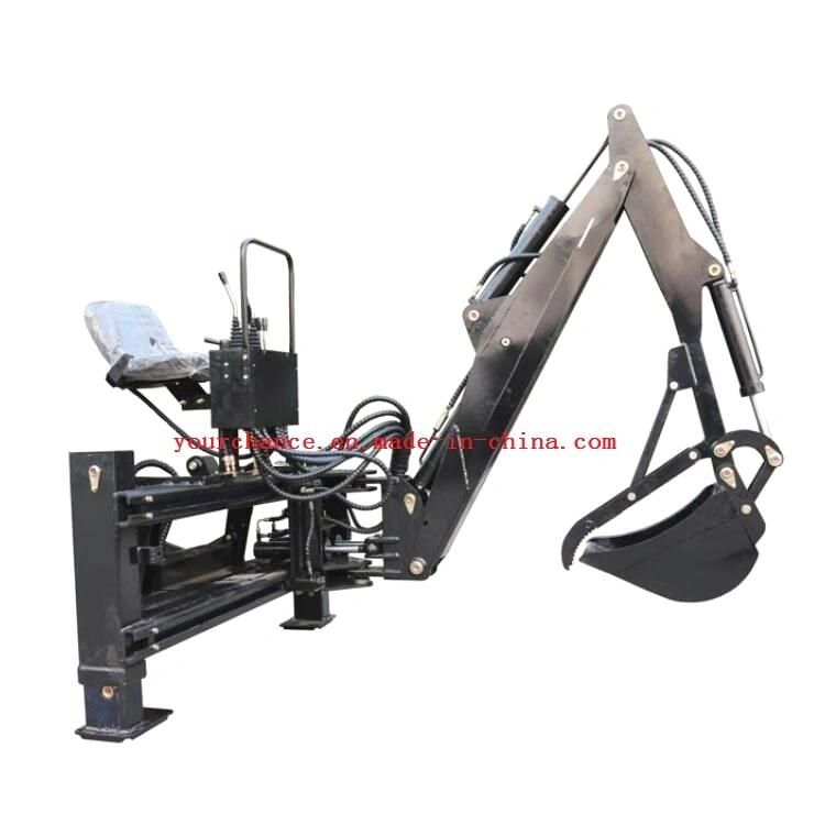 High Performance Excavator Lw-7e Point Hitch Pto Drive Hydraulic Side Shift Backhoe for 30-55HP Tractor