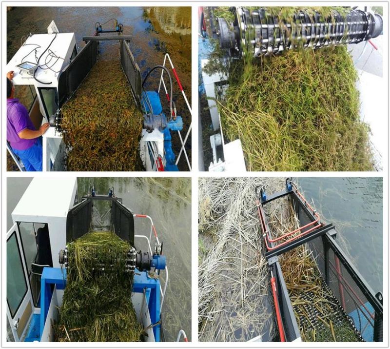China Water Sea Weed Harvester Machine Clean Floating Garbage Boat Price