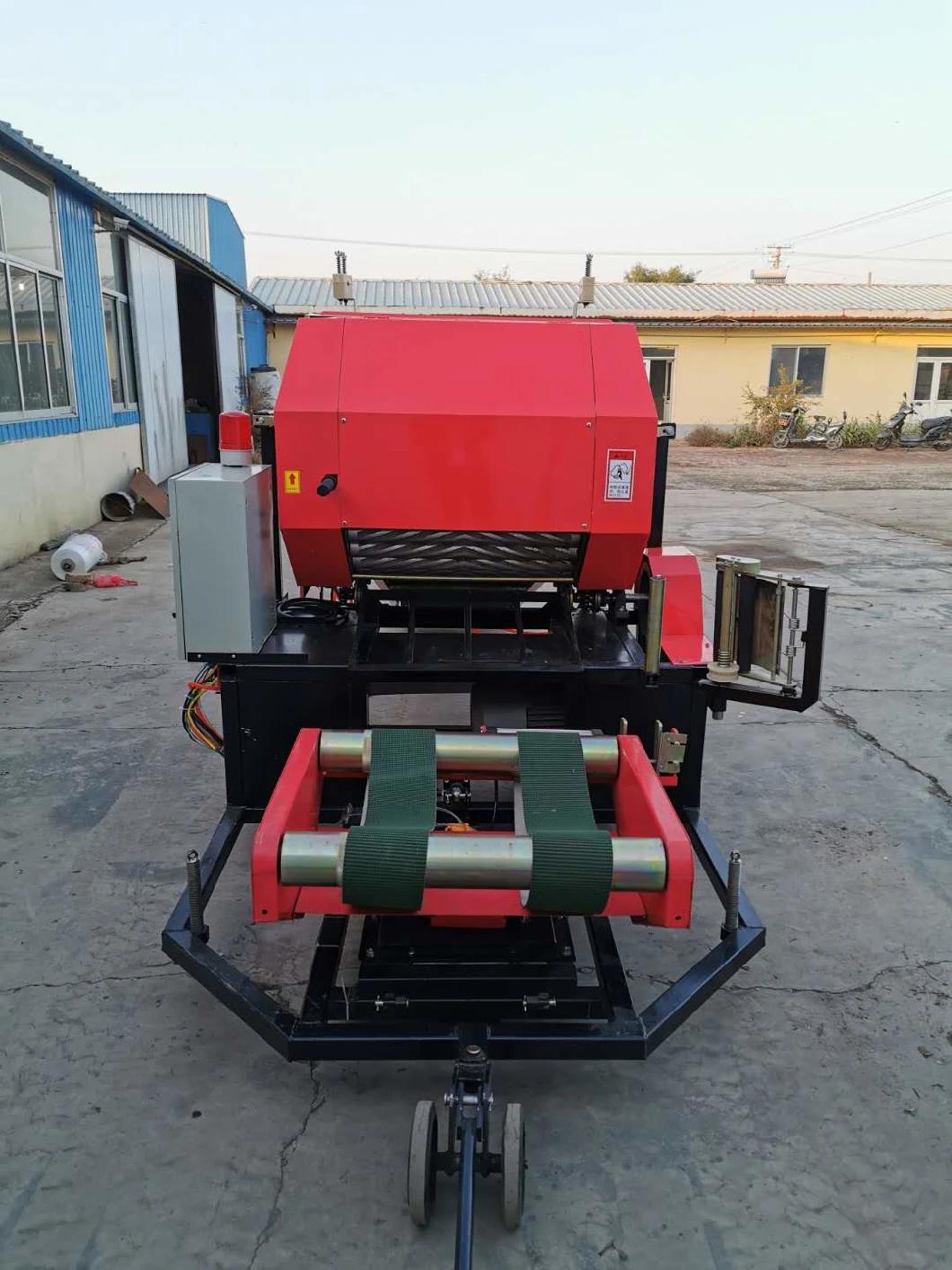 Hot Sale of Stationary Type Corn, Maize, Rice, Wheat, Sweet Sorghum Chopped Straws Round Baler and Wrapper, Farm Machine