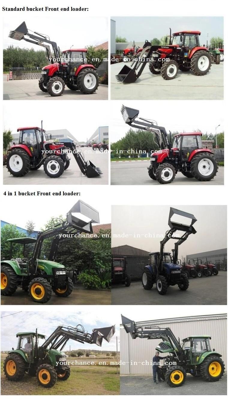 Congo Hot Sale Tz10d 70-100HP 4WD Wheel Farm Tractor Quick Hitch Front End Loader with ISO Ce Certificate