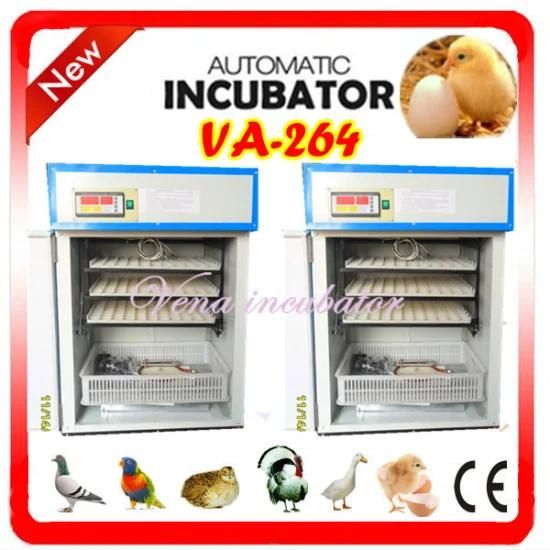 CE Approved Commercial Fully Automatic Egg Incubator with 264 Eggs
