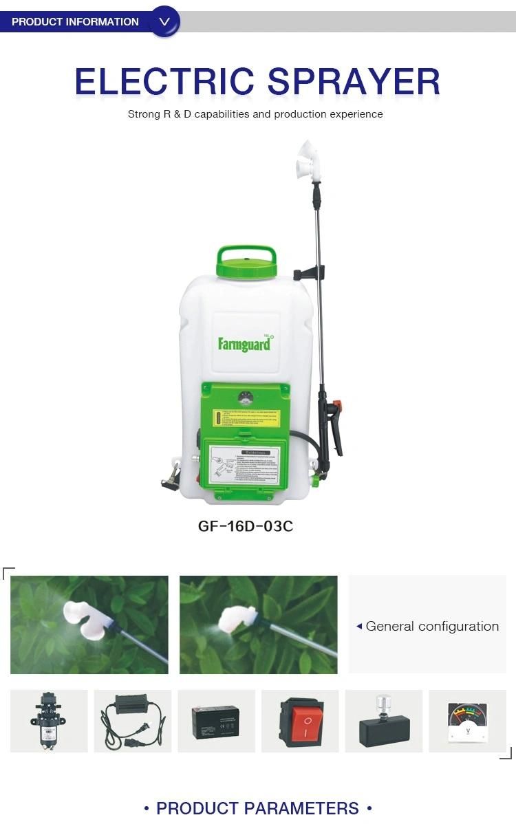High Quality Agriculture Knapsack Electric Sprayer Rechargeable Mist Battery Sprayer Pump 12/16/18L/20L