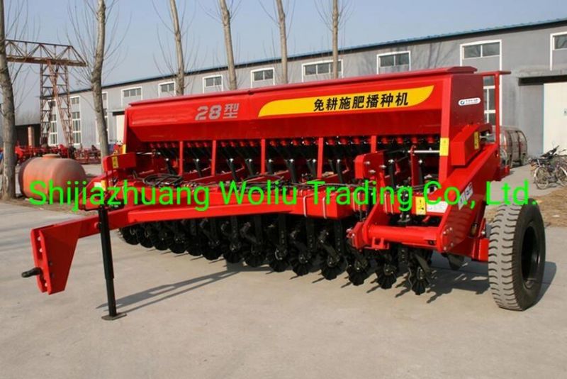 High Efficiency of Grain Seeding Machine, 28 Rows No-Tillage Seeding Machine with Big Capacity Seeds & Fertilizer Hopper