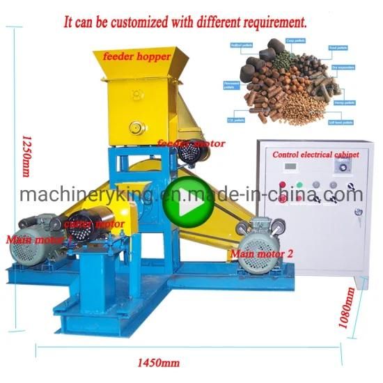 Hot Selling Small Floating Fish / Shrimp / Crab Extruder Feed Pellet Production Machine in ...