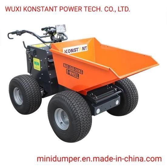 4WD Electric Power Barrow Dumper with Lawn Tyre