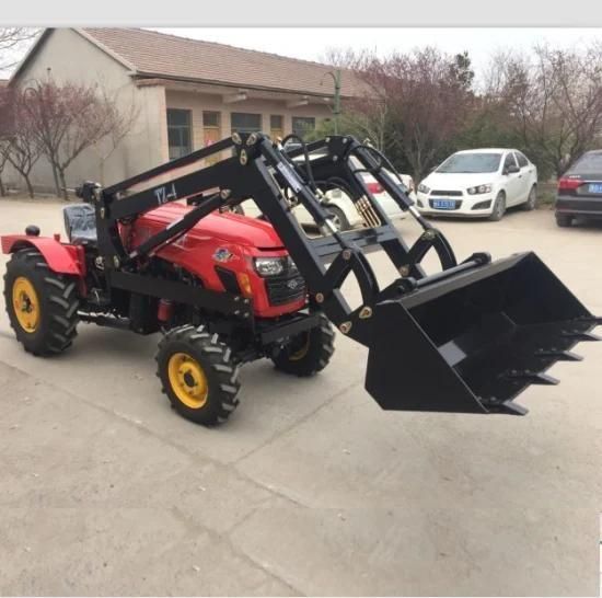 Mini 4WD Farm Tractor Front End Wheel Loader with Skid Steer Attachment