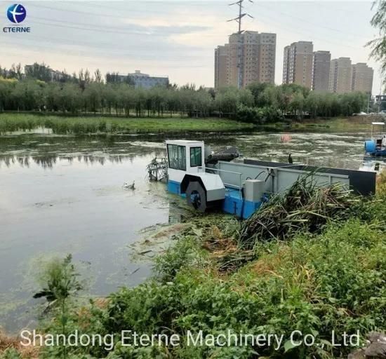 Customized Automatic Aquatic Weed Cutting Machine/ River Cleaning Boat / Water Grass Reeds ...