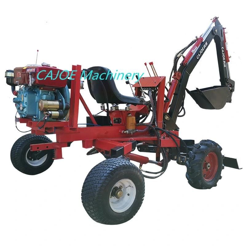 Small Type 2 Wheels or 4 Wheels Excavators Backhoe Factory with ATV and UTV Towable