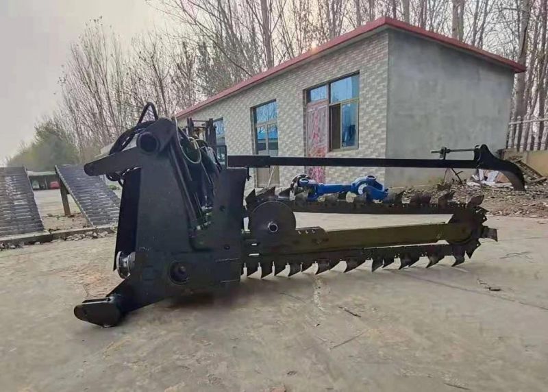 Good Quality Irrigation and Water Conservancy Special Small Pipe 10cm-2.5m Tractor Ditching Machine Chain Trencher