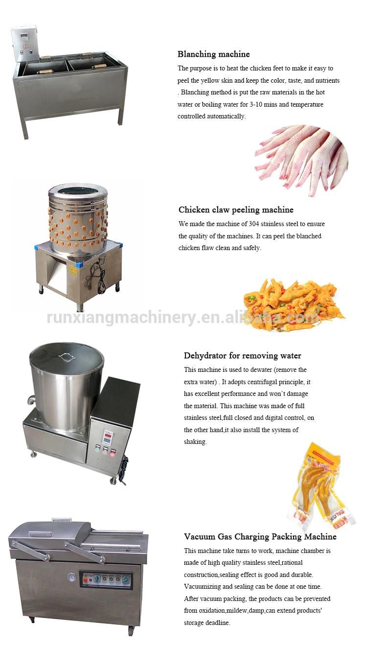 Chicken Claw Cleaner Chicken Paws Skin Peeler Meat Processing Machinery Line