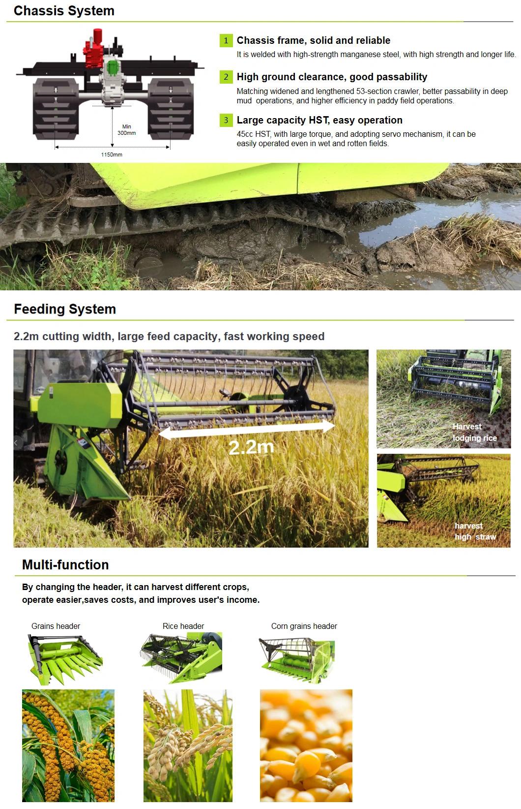 Rice Combine Harvester Agricultural Machinery with Diesel Engine