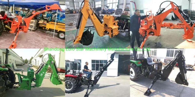 Lw-7 Backhoe Small Mini Wheel Farm Tractor Gasoline and Deisel Excavator Pto Driven Land Construction Backhoe Loader 25-45HP Agricultural Machinery