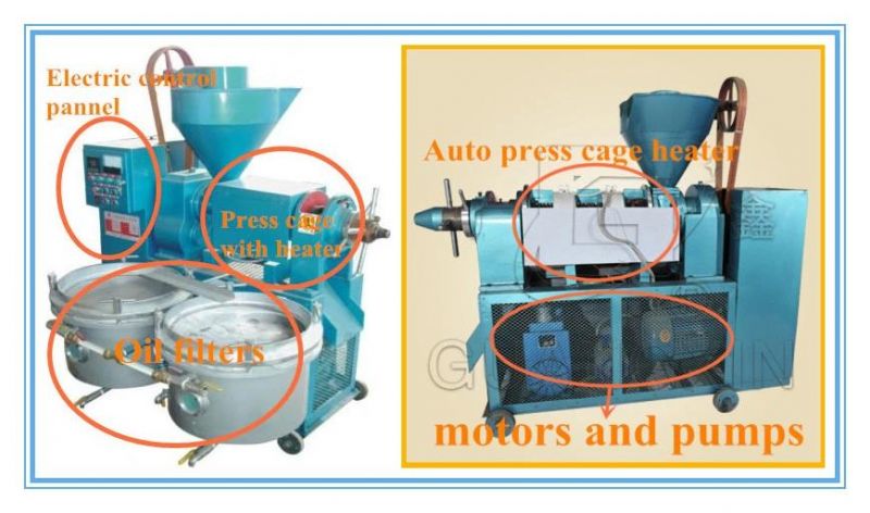 Small Automatic Oil Press Machine with Oil Filter for Making Soybean, Peanut, Sunflower Seeds, Castor Seeds and Sesame Oil, etc