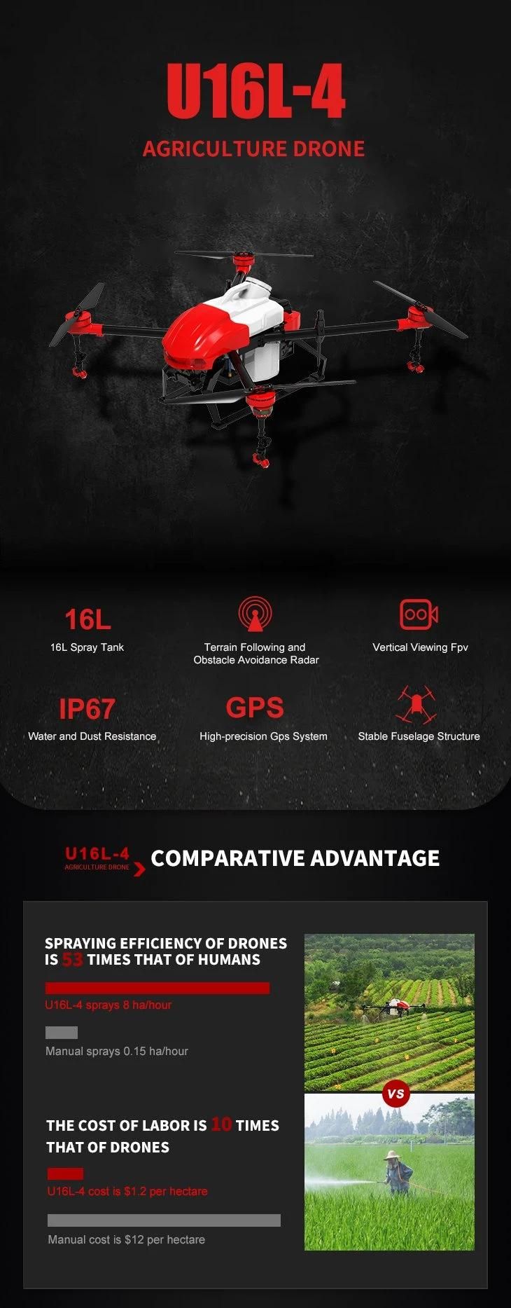 Unid 1kg Payload Quadricopter Aircraft with 17000 mAh Lipo Batteries